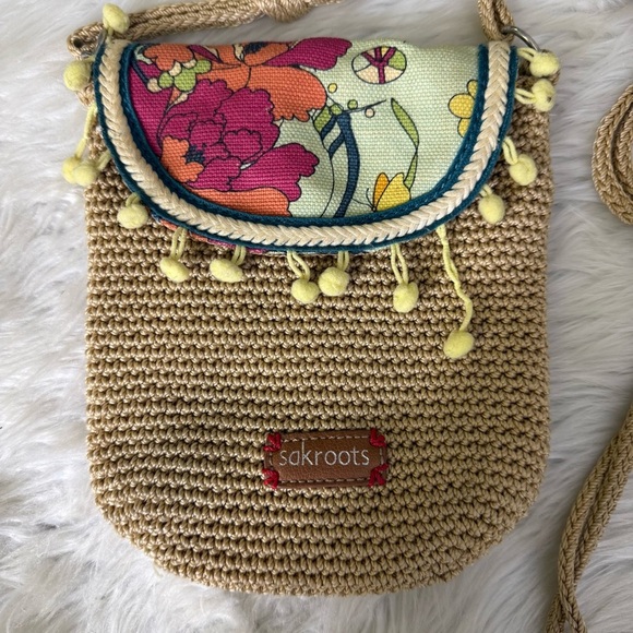 Sakroots Sayulita Crochet Flap Crossbody Mini Bag Boho - Picture 6 of 6